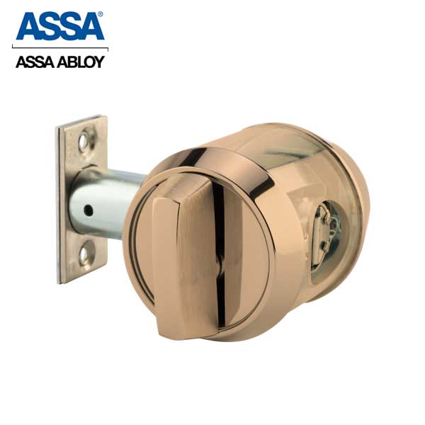 ASSA - 7000 Series  - MAX+ / Maximum + Security Restricted Single Cylinder Deadbolt - 612 - Satin Bronze - Grade 1 - UHS Hardware