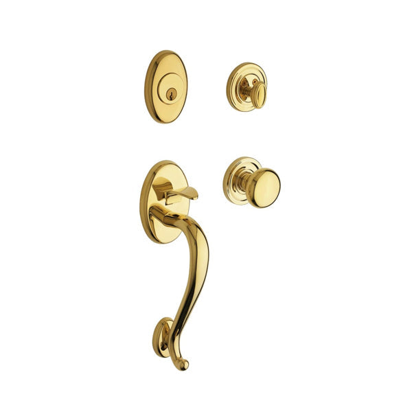 Baldwin Reserve - Logan Handle Set - Singl Cyl - 003 - Lifetime Polished Brass - Grade 1 - UHS Hardware