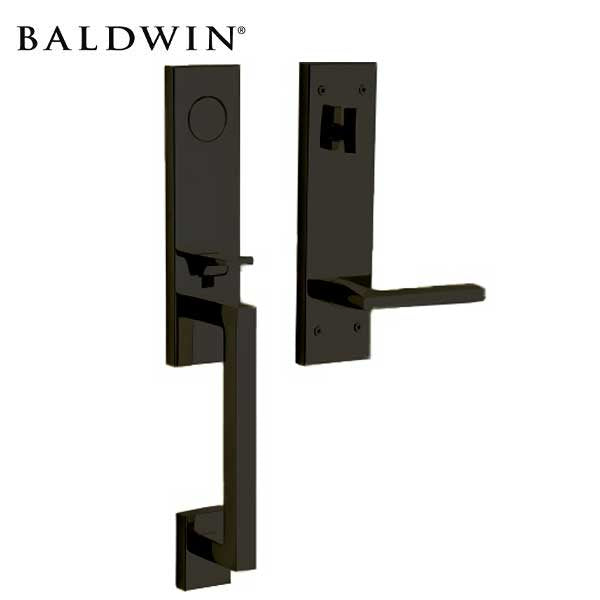 Baldwin Estate - 85391.RFD - Minneapolis 3/4 Escutcheon Handleset - Full Dummy - 190 - Satin Black - Grade 2 - RH - UHS Hardware