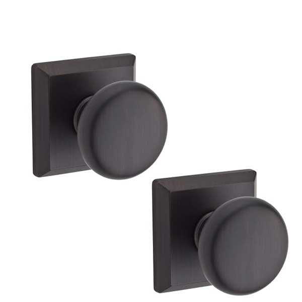 Baldwin Reserve - PS.ROU.TSR - Round Knob - Traditional Square Rose - 112 - Venetian Bronze - Passage - Grade 2 - UHS Hardware