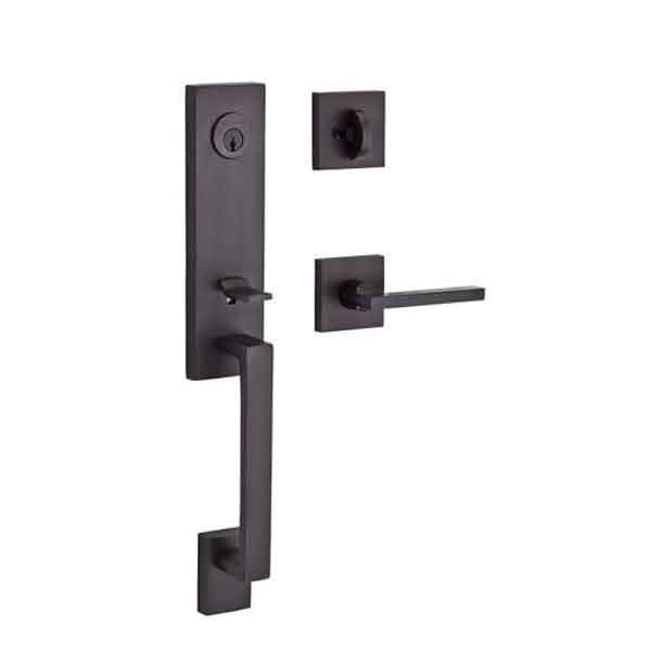 Baldwin Reserve - Seattle Contemporary Lever Handleset - Singl Cyl - Contemporary Square Rose - 112 - Venetian Bronze - Grade 2 - RH - UHS Hardware