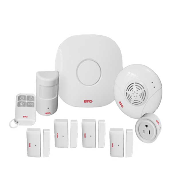 Bolide - Wireless Alarm Security Kit - 9 Pieces - Motion Sensors / Smart Plug / Central Hub - App Controlled - White - UHS Hardware