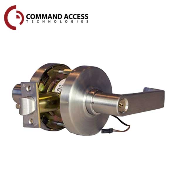 Command Access - Electrified Cylindrical Clutch Lever Lock - Fail Safe - Storeroom - L6 Lever - 24V - Satin Chrome - Grade 1 - UHS Hardware