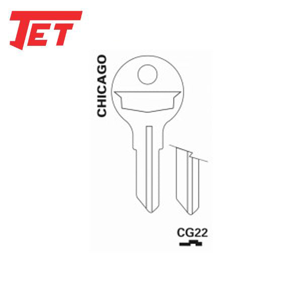 JET - CG22 - Chicago 5-Pin Key Blank - UHS Hardware