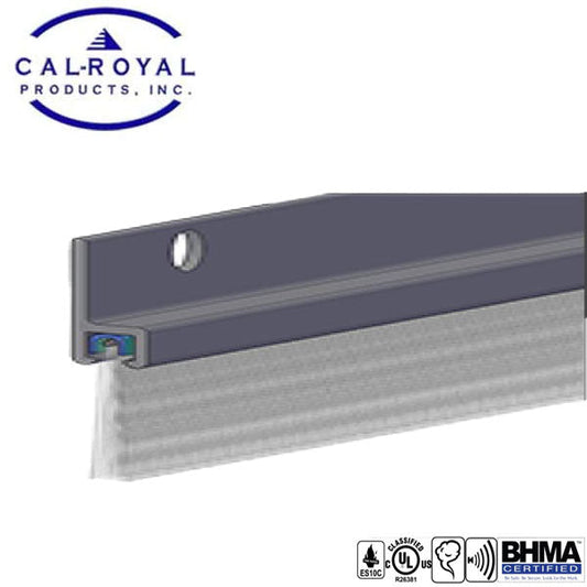 Cal-Royal - Brush Weatherstrip - Nylon Brush - 48" - Fire Rated - Aluminum - Black