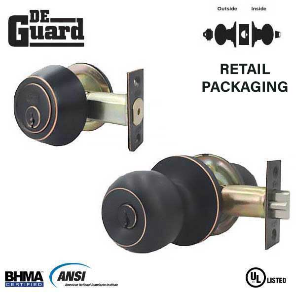 Premium Combo Lockset - Oil Rubbed Bronze - Entrance - Retail Packaging - KW1/SC1 - Grade 3 - UHS Hardware