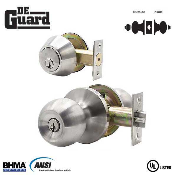 Premium Combo Lockset - Stainless Steel - Entrance - Grade 3 - KW1 - UHS Hardware