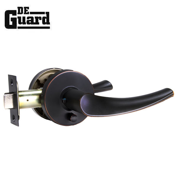 Contemporary Wave Lever Set - Privacy - Round Rose - Aged Bronze - Grade 3 - UHS Hardware