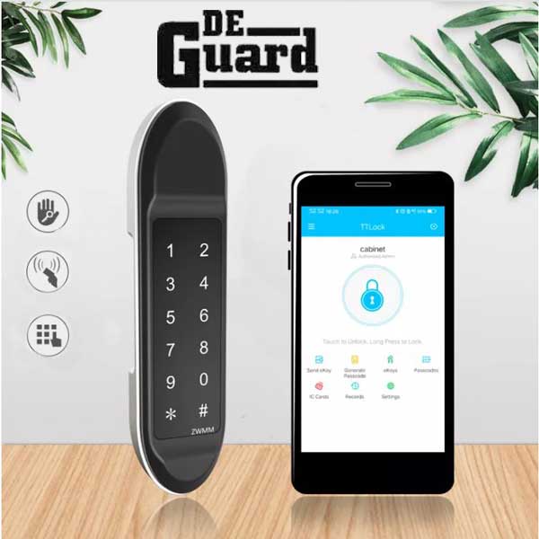 Electronic Keyless Entry Smart Hotel Cabinet Lock - Bluetooth / App Control / Prox Card / Key Code - Matte Black - UHS Hardware