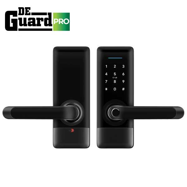 Premium Electronic Keyless Entry Smart Lever Set - H1B - Bluetooth / Fingerprint / RFID / Wifi - IP55 (Silver | Black) - UHS Hardware
