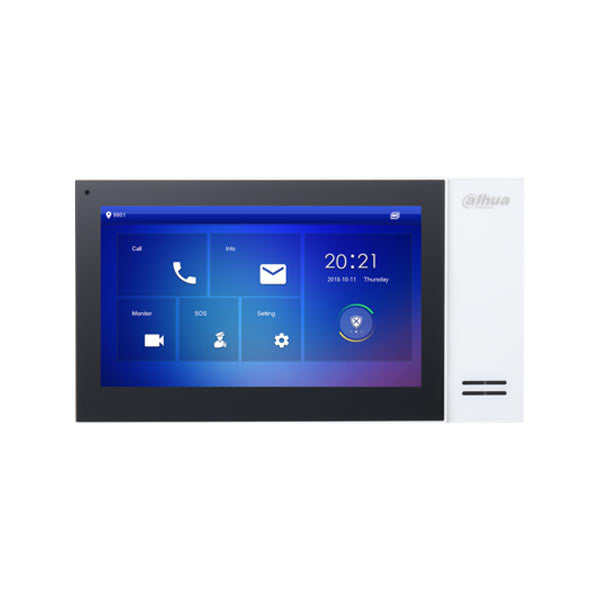 Dahua / Display / IP Color Indoor Monitor / 7-inch Touchscreen / 8GB SD / PoE Support / IPC Surveillance / Alarm Integration / DH-VTH2421FW-P - UHS Hardware