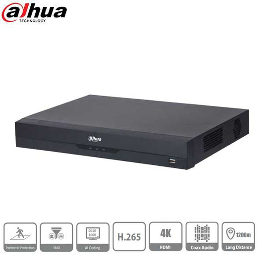 Dahua / HDCVI DVR / 16Channels / Analytics+/ 1U / Penta-brid / 6MP / 1080p / 8TB HDD / X52B3A8 - UHS Hardware