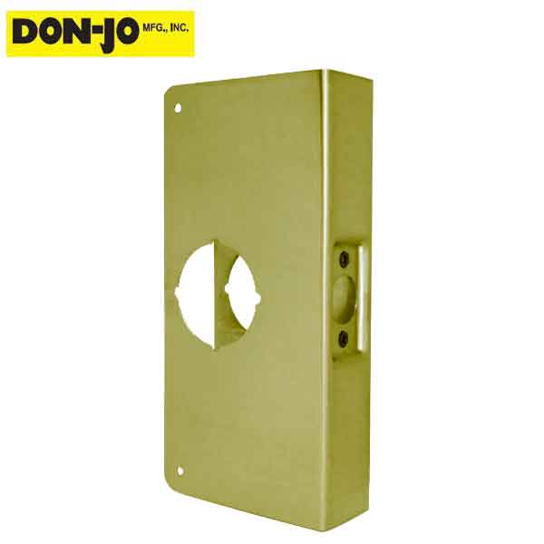 Don-Jo - Wrap Plate - #1 - 2-3/8" -1-3/8" Doors - Polished Brass  (1-PB-CW) - UHS Hardware