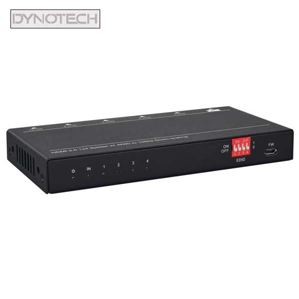DynoTech - 400076 - 4K HDMI 2.0 Splitter - 1 Female Input to 4 Female Output - HDR - UHS Hardware