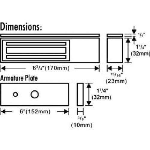 Seco-Larm - Single Door Maglock - 300 lb Holding Force -  UL Listed - UHS Hardware