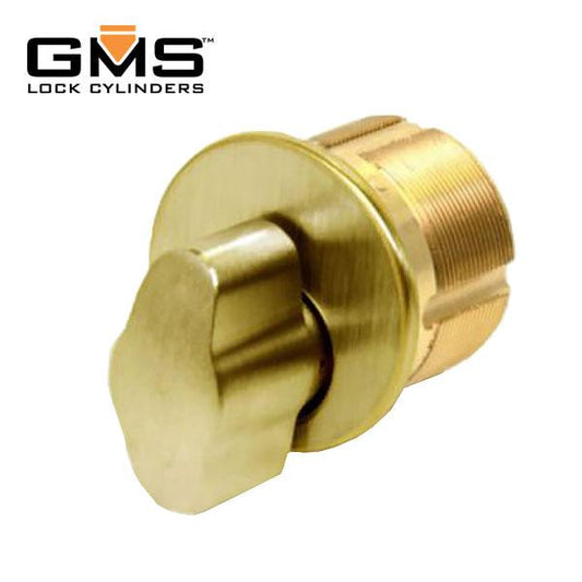 GMS Thumb-Turn Mortise Cylinder - 1-1/8" - US3 - Polished Brass - UHS Hardware