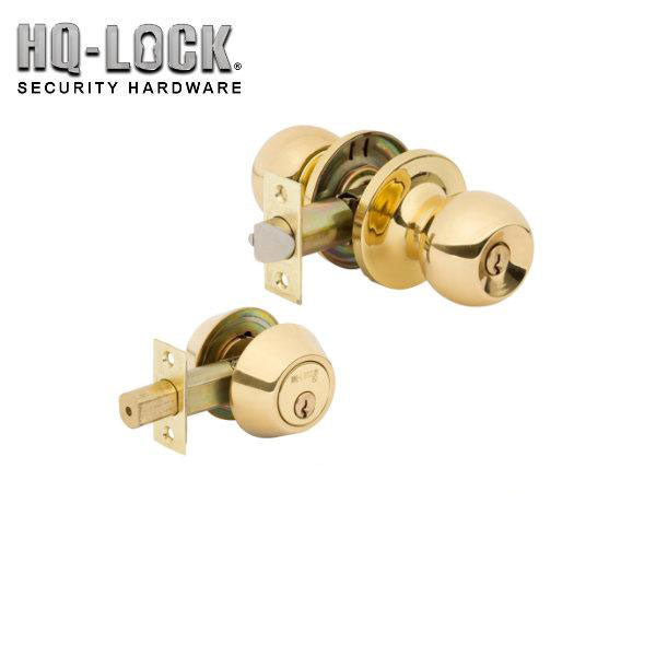 HQ LOCK - Entry Lockset - Deadbolt Combo Set - Double Cylinder - Optional Keyway - US3