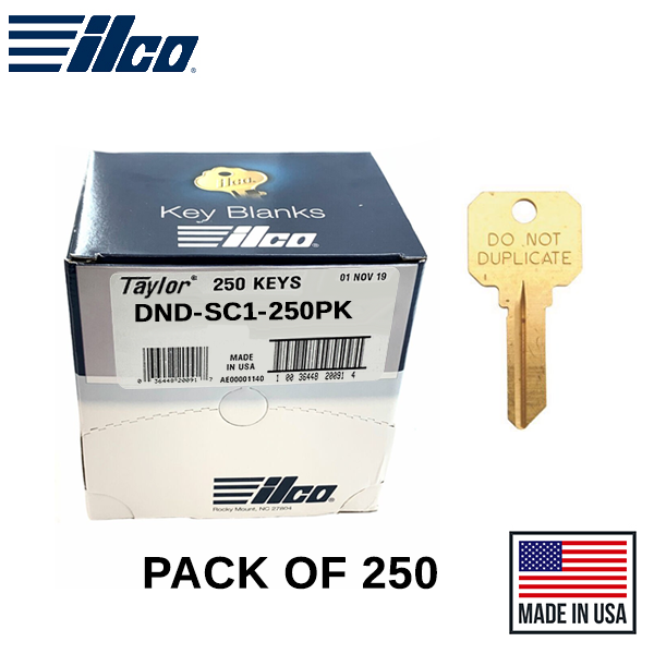 DND-SC1 Schlage Key Blank 250 Pack -  ILCO - UHS Hardware