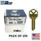 KW1-BR KWIKSET Key Blank - 250 Pack -  ILCO - UHS Hardware