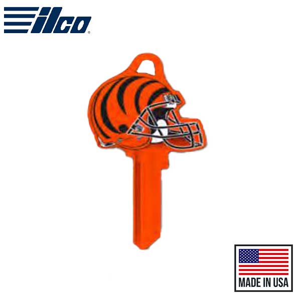 ILCO - NFL TeamKeys - Helmet Edition - Key Blank - Cincinnati Bengals - KW1 (5 Pack) - UHS Hardware