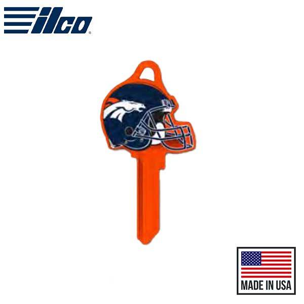 ILCO - NFL TeamKeys - Helmet Edition - Key Blank - Denver Broncos - KW1 (5 Pack) - UHS Hardware