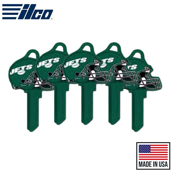 ILCO - NFL TeamKeys - Helmet Edition - Key Blank - New York Jets - KW1 (5 Pack) - UHS Hardware