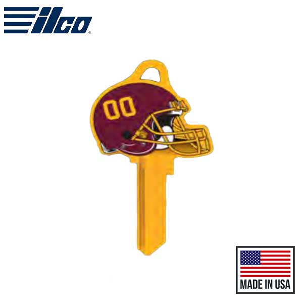 ILCO - NFL TeamKeys - Helmet Edition - Key Blank - Washington Football Team - KW1 (5 Pack) - UHS Hardware