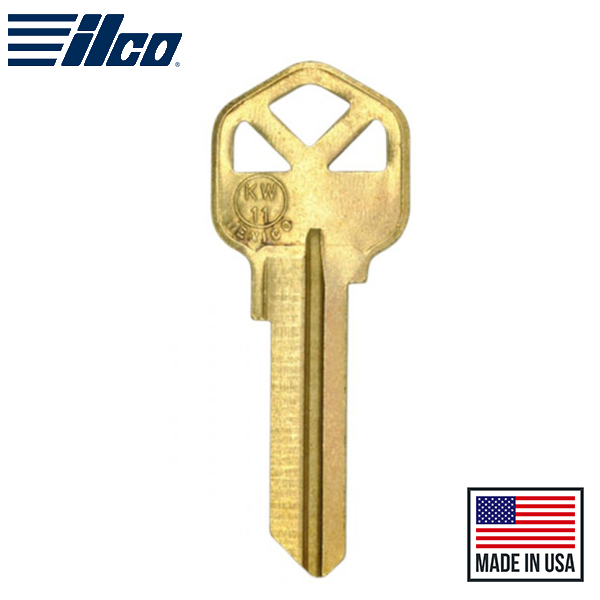 KW11-BR Key Blank - 6 Pin or Disc - ILCO - UHS Hardware