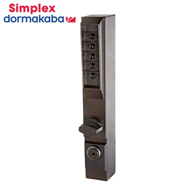 Simplex - 3001 - Pushbutton Narrow Stile Thumbturn Lock - Passage/Lockout - Duranodic Finish - UHS Hardware