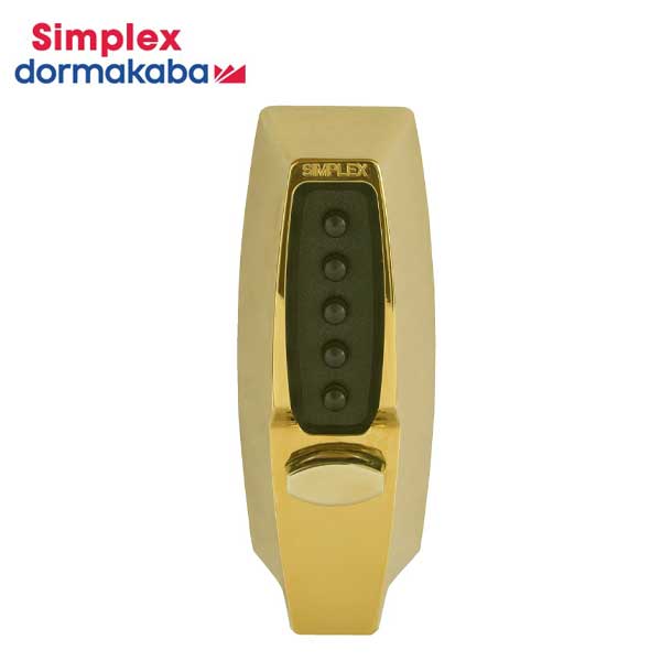 Simplex 7108 Mechanical Pushbutton Deadbolt Keyless Lock - 03 - Bright Brass - UHS Hardware