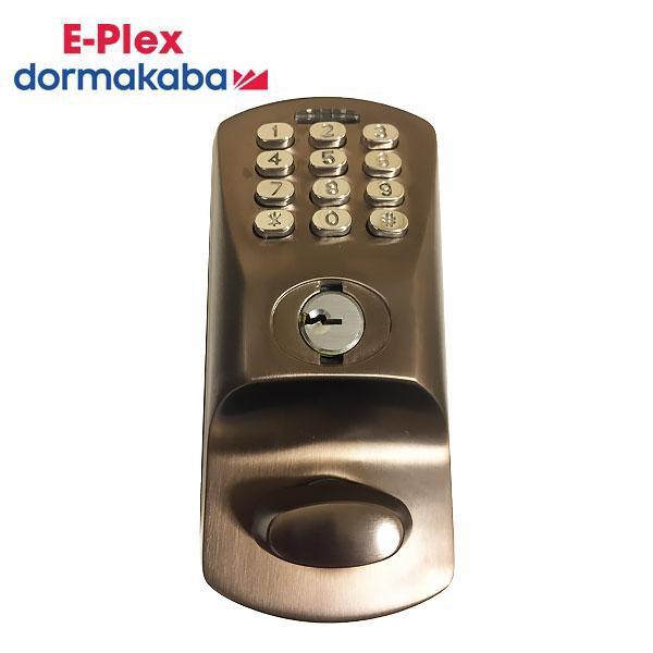 E-Plex 1502 Electronic Pushbutton Keyless Lock - Deadbolt - 744 - Dark Bronze - w/ Key Override - UHS Hardware