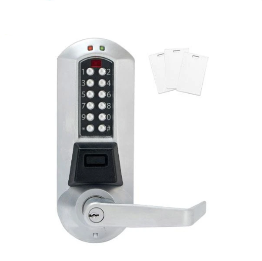 E-Plex E5731 Electronic PROX Pushbutton  Winston Lever Lock - Schlage 'C' - 626 - Satin Chrome w/ Key Override - - UHS Hardware