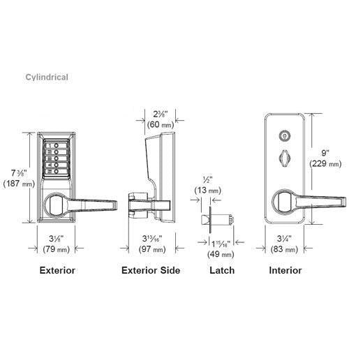 Simplex LL1011 Pushbutton Lever Lock - 03  - Bright Brass - LH - UHS Hardware