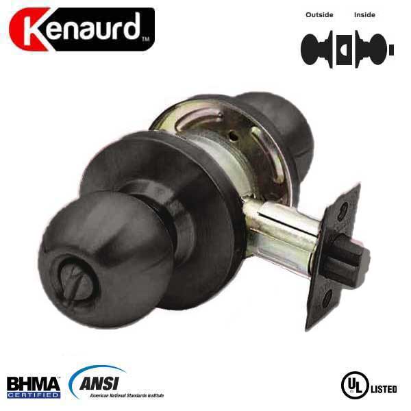 Commercial Door Knob Set - 2-3/4” Standard Backset - Oil Rubbed Bronze - Privacy - Grade 2 - UHS Hardware