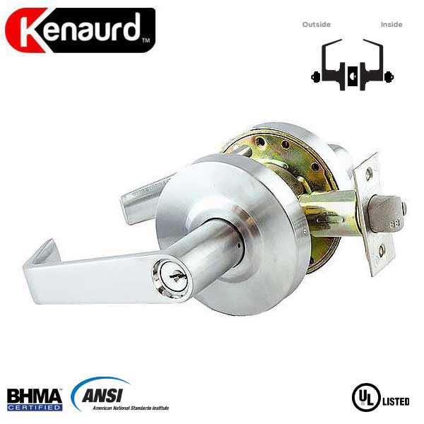 Commercial Lever Set Handle - 2-3/4” Standard Backset - Satin Chrome - Classroom Intruder - Grade 2 - UHS Hardware