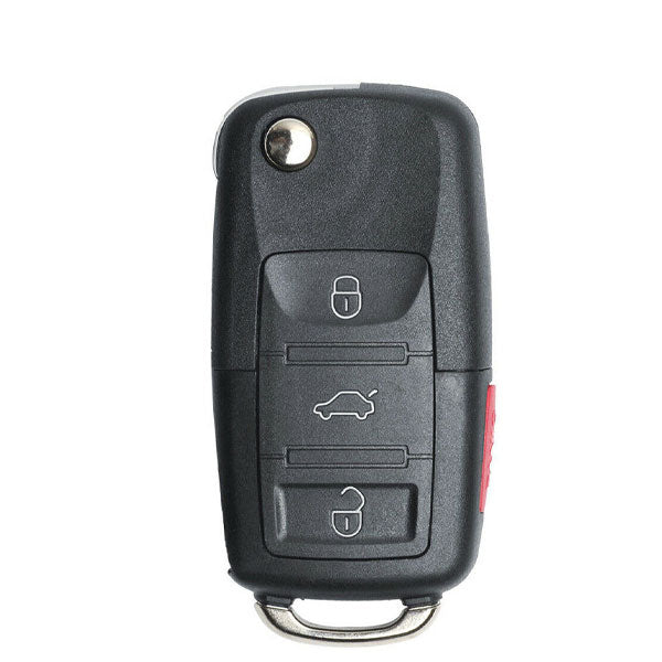 KEYDIY - VW Style - 4-Button Flip Key Blank - Black  (KD-B01-3+1) - UHS Hardware