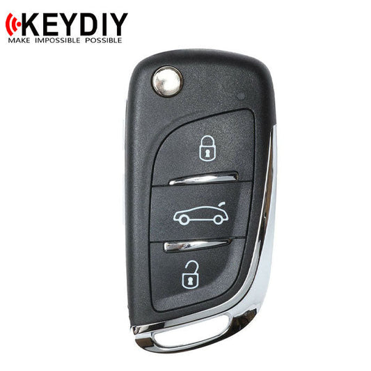 KEYDIY - Generic Style - 3-Button Flip Key Blank - Black  (KD-B11DS) - UHS Hardware