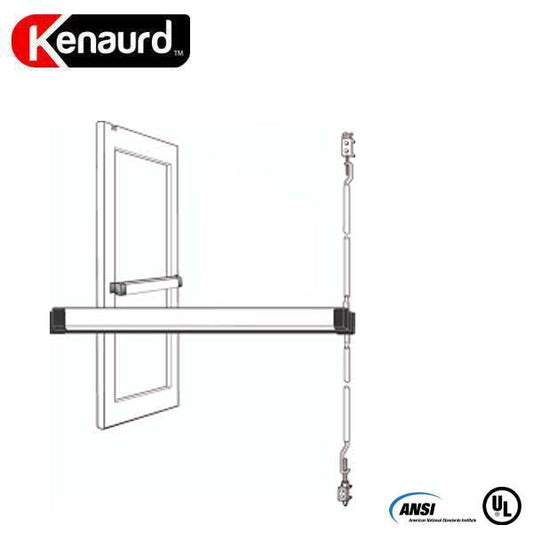 Heavy Duty Narrow Stile - Concealed Vertical Rod Exit Device - Grade 1 - Aluminum Finish - 36" - UHS Hardware