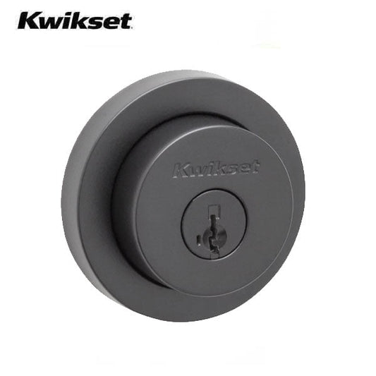 Kwikset -158 - Milan Single Cylinder Deadbolt - Round Rose - 514 - Matte Black - SmartKey Technology - Grade 2 - UHS Hardware