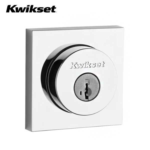 Kwikset - 158 - Halifax Single Cylinder Deadbolt - Square Rose - 26 - Polished Chrome - SmartKey Technology - Grade 2 - UHS Hardware