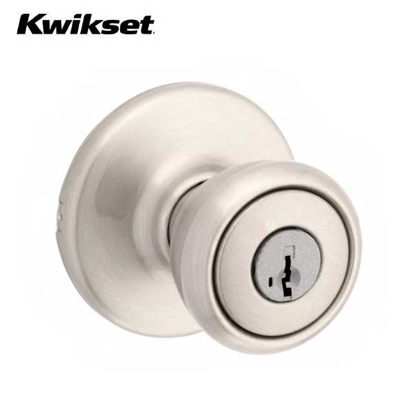 Kwikset - 400T - Tylo Knob  - Round Rose - Entrance - 15 - Satin Nickel - SmartKey Technology - Grade 3 - UHS Hardware