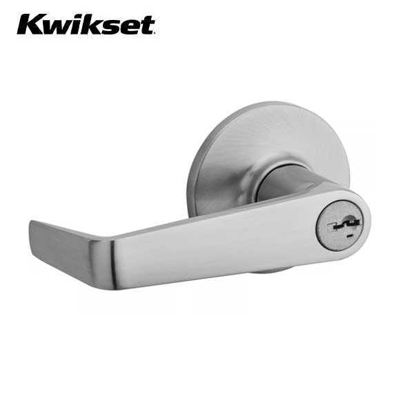 Kwikset - 438CNL - Carson Lever - Round Rose - Storeroom - 26D - Satin Chrome - SmartKey Technology - Grade 3 - UHS Hardware