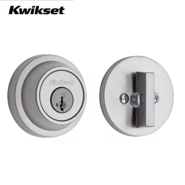 Kwikset - 660 - Contemporary Residential Deadbolt - Round Rose -  Single Cylinder - Satin Chrome - SmartKey Technology - Grade 3 - UHS Hardware