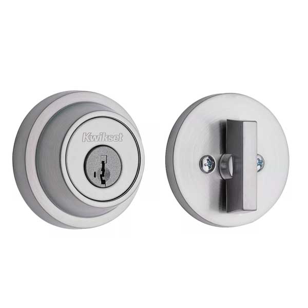 Kwikset - 660 - Contemporary Residential Deadbolt - Round Rose -  Single Cylinder - Satin Chrome - SmartKey Technology - Grade 3 - UHS Hardware