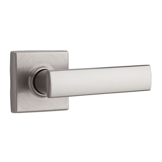 Kwikset - 720VDL SQT 15 - Vedani Passage Door Lever Set - Square Rose  - Satin Nickel - Passage - Grade 2 - UHS Hardware