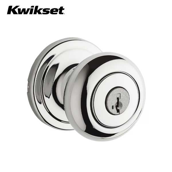 Kwikset - 740H - Hancock Knob  - Round Rose - Entrance - 26 - Polished Chrome - SmartKey Technology - Grade 2 - UHS Hardware