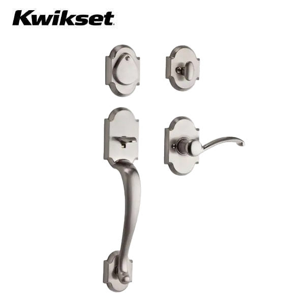 Kwikset - 800AUHXAUL - Austin Handleset w/ Austin Lever - Arch Rose - 15 - Satin Nickel - Entrance - KW1 - SmartKey Technology - Grade 1 - UHS Hardware