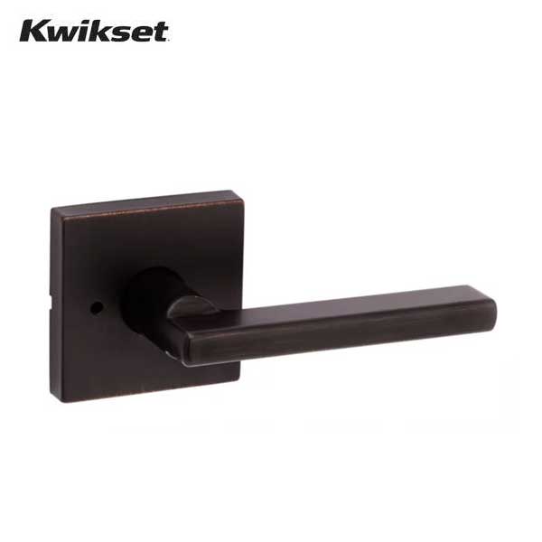 Kwikset - 730HFL - Halifax Lever Set - Square Rose - Venetian Bronze - Privacy - Adjustable Lever - Round Corner Strike - Grade 2 - UHS Hardware