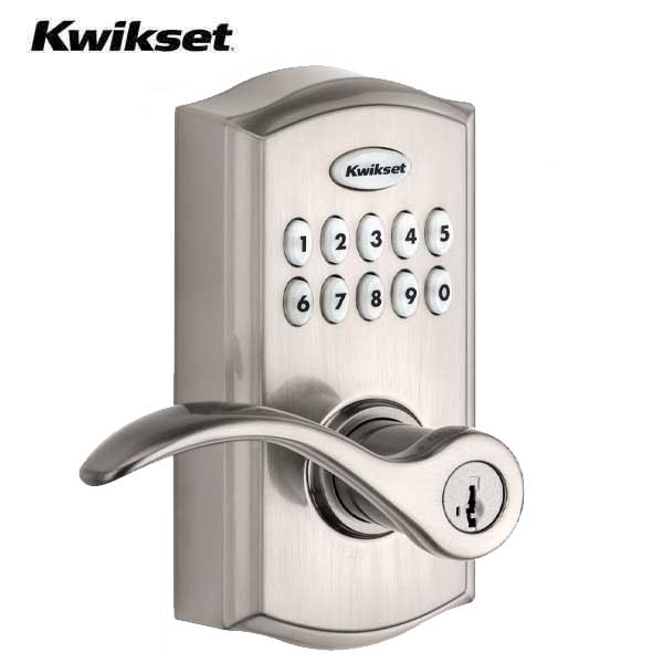 Kwikset - SmartCode 955 - Electronic Pembroke Commercial Lever - US15 - Satin Nickel - SmartKey Technology - Grade 2 - UHS Hardware