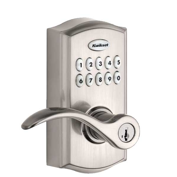 Kwikset - SmartCode 955 - Electronic Pembroke Commercial Lever - US15 - Satin Nickel - SmartKey Technology - Grade 2 - UHS Hardware